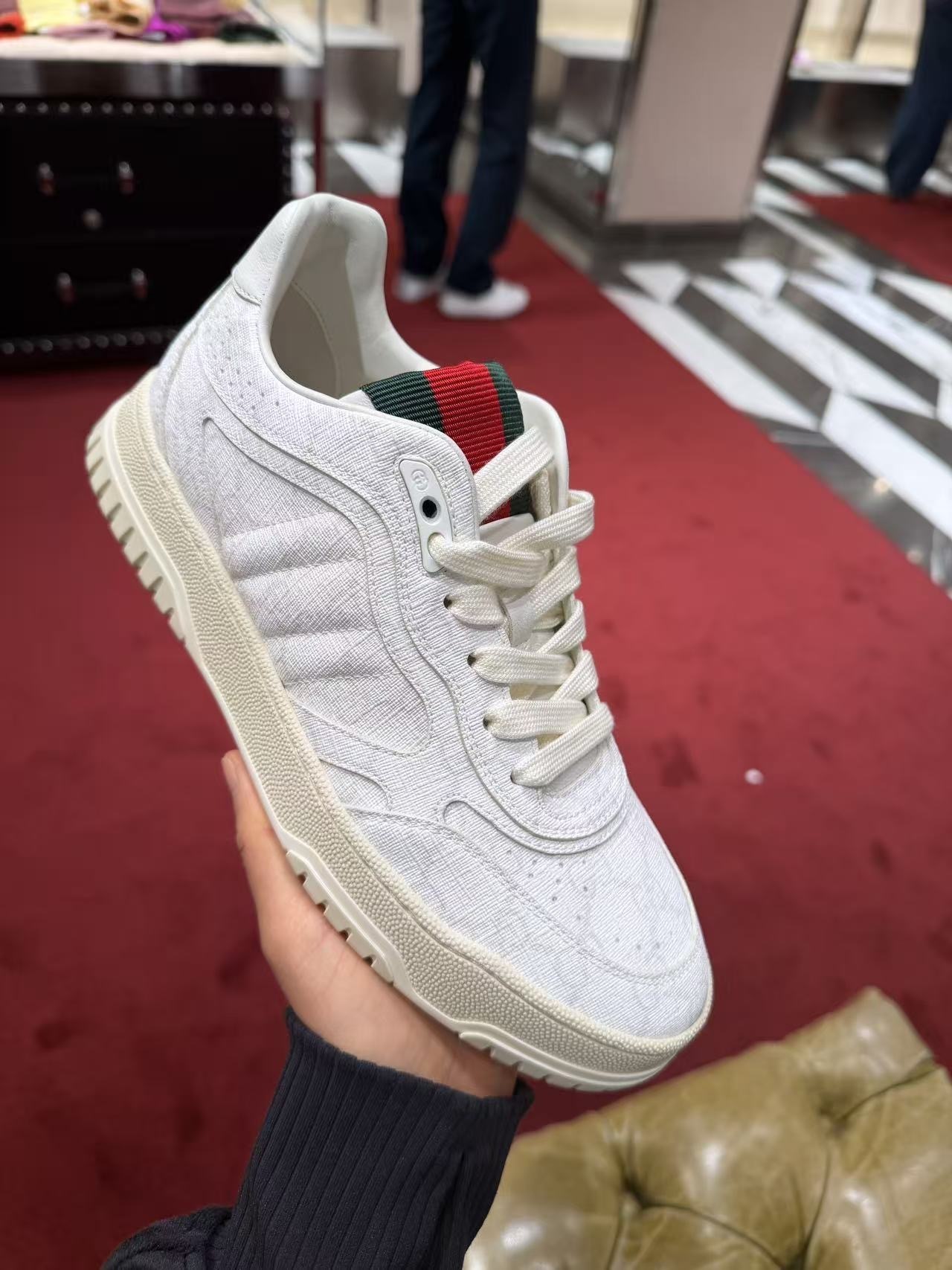 Gucci re-web sneakers white gg print