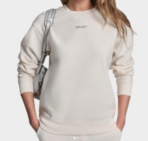 [S] DKNY EGGNOG METALLIC BUBBLE LOGO FLEECE PULLOVER, DP6T1556-EN2 (SD1835)