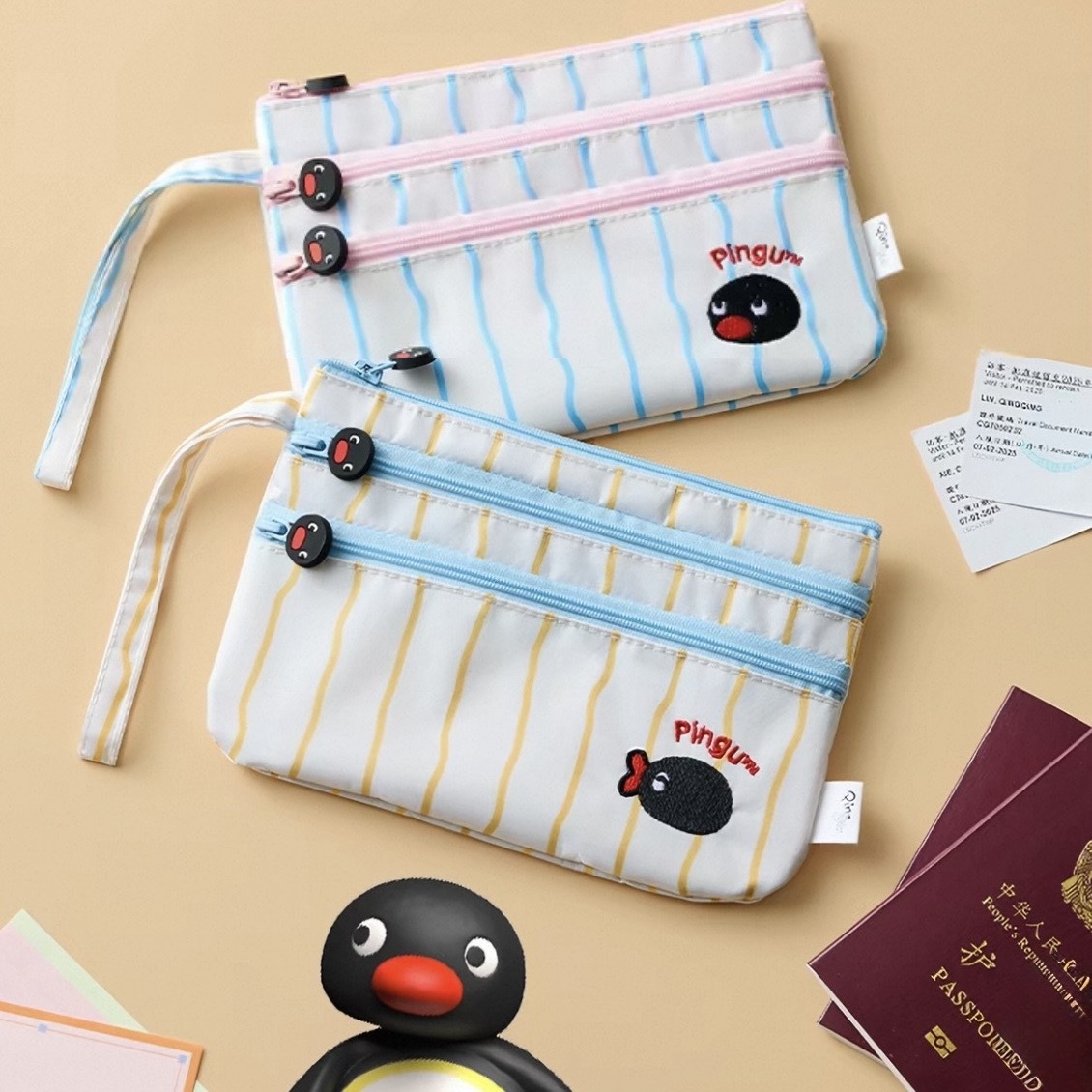 企鵝家族 PINGU 收納袋 旅行袋 隨身包 多共能收納包