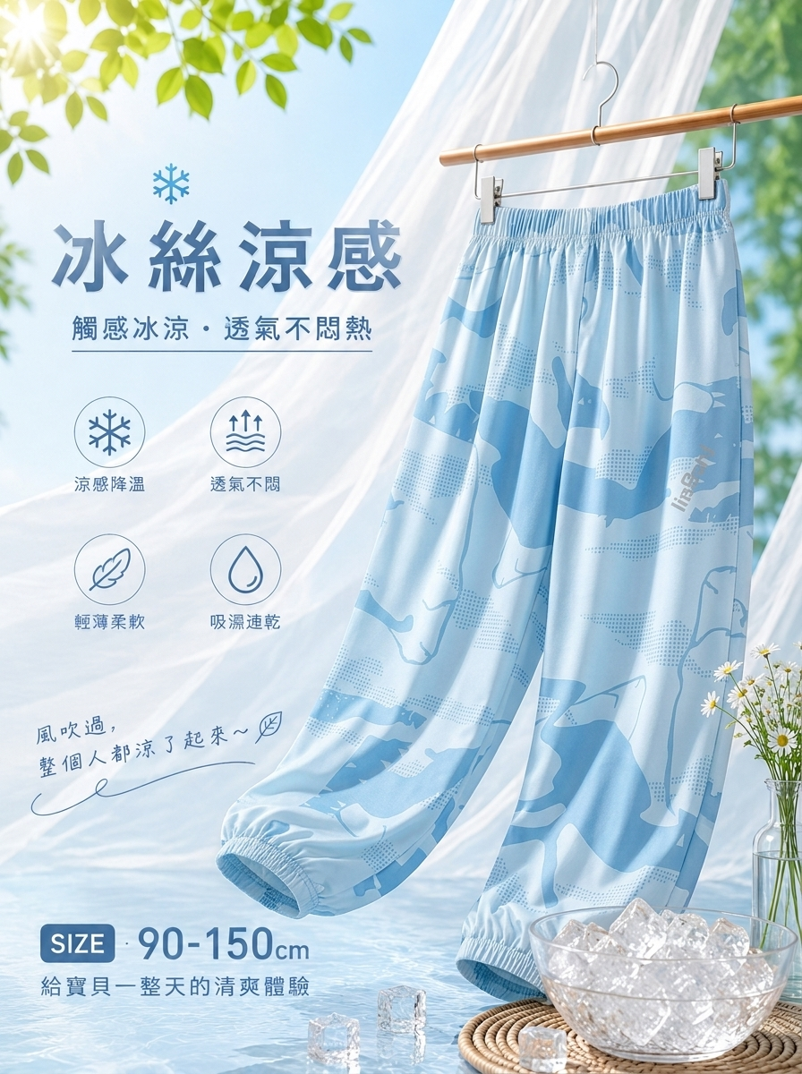 冰藍幻影 涼感防蚊褲