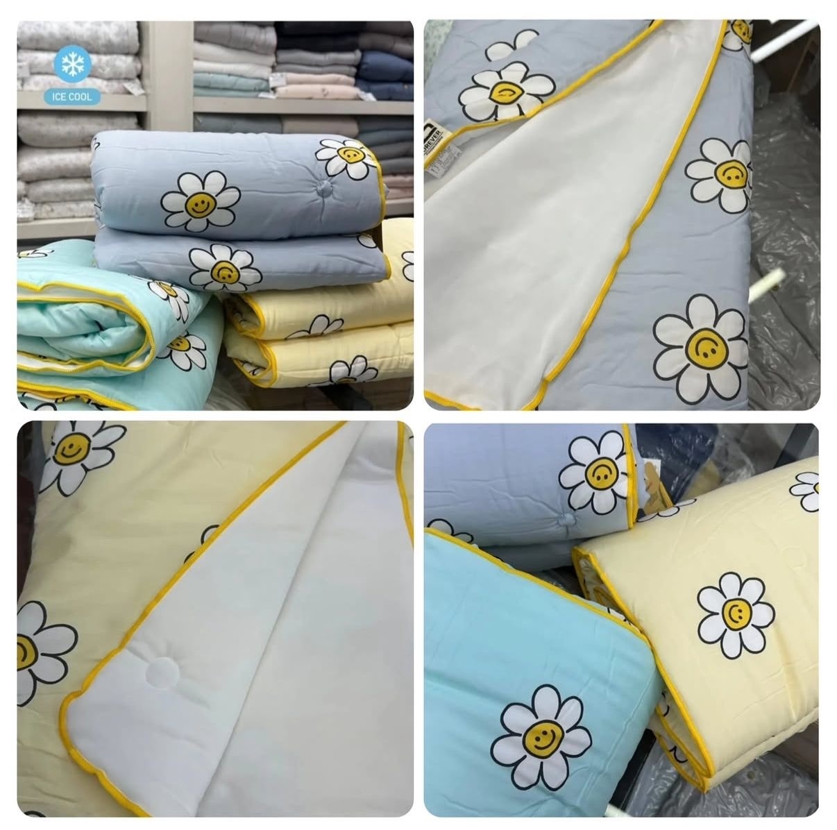 韓國製 花花雙面涼感被
