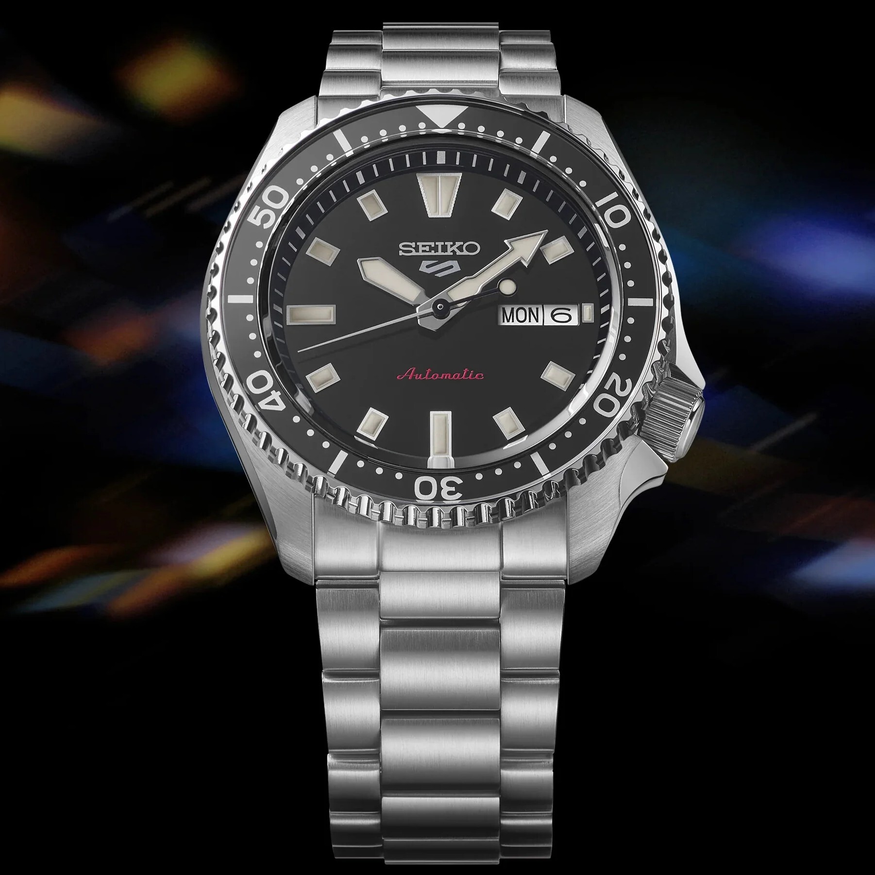 預購款【SEIKO 日本精工】盾牌5 SPORT系列 日期 星期 機械錶 夜光 黑色 SRPL85K1