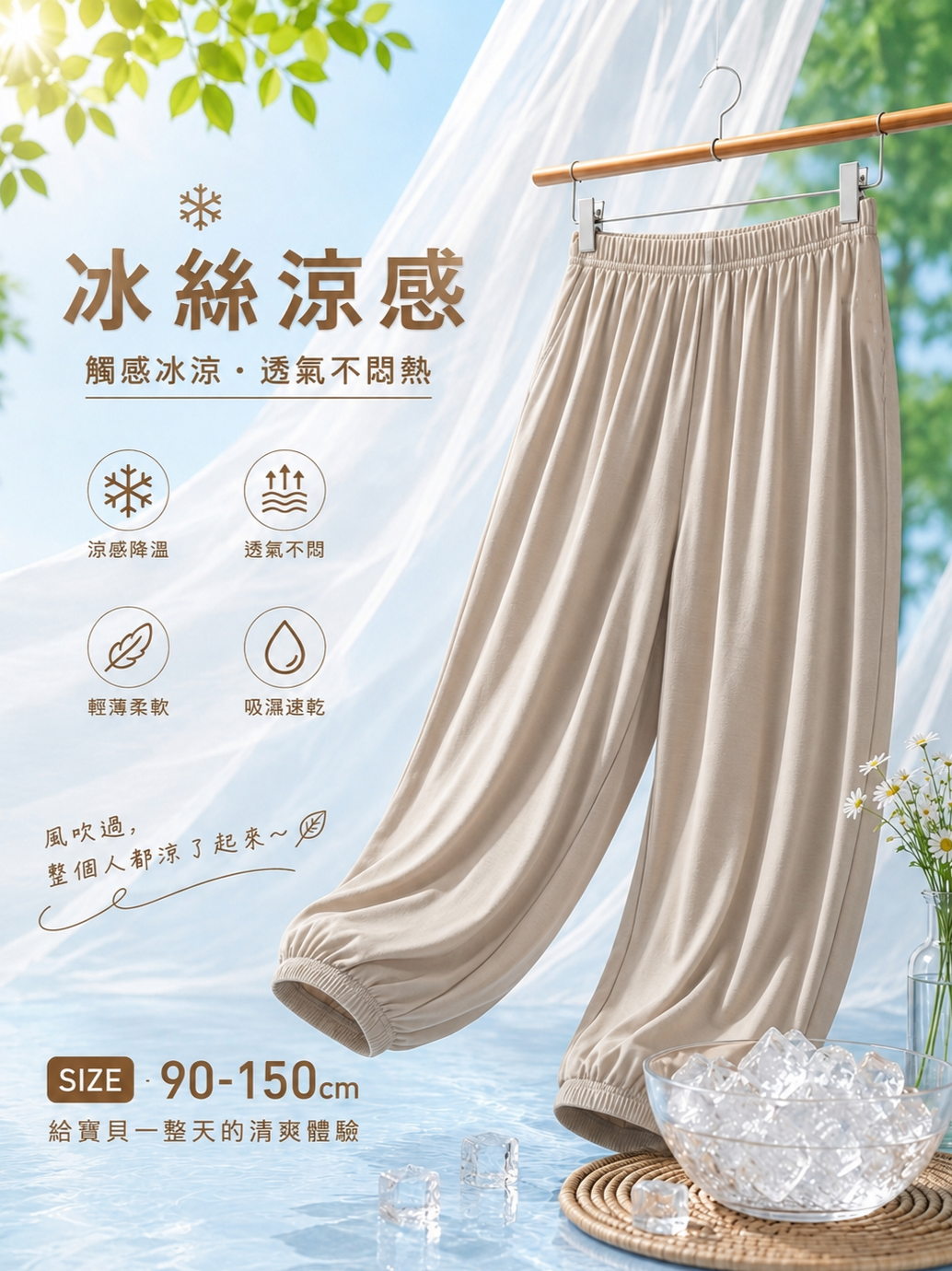 棉花奶茶 涼感防蚊褲