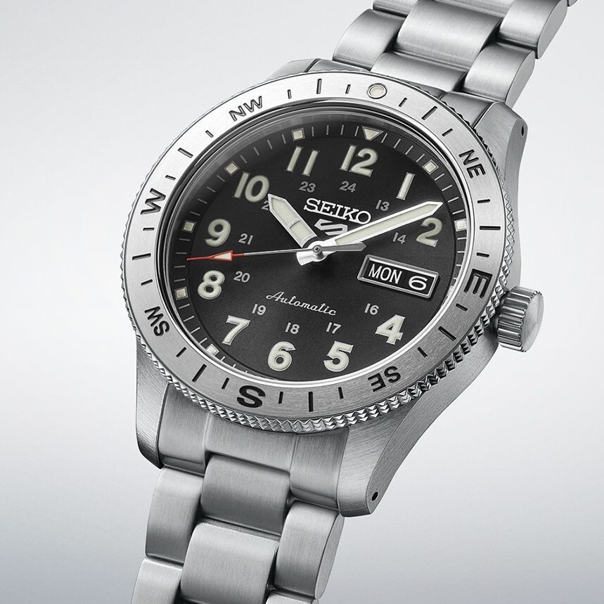 預購款【SEIKO 日本精工】盾牌5 SPORT系列 日期 星期 機械錶 夜光 黑色 HDB006