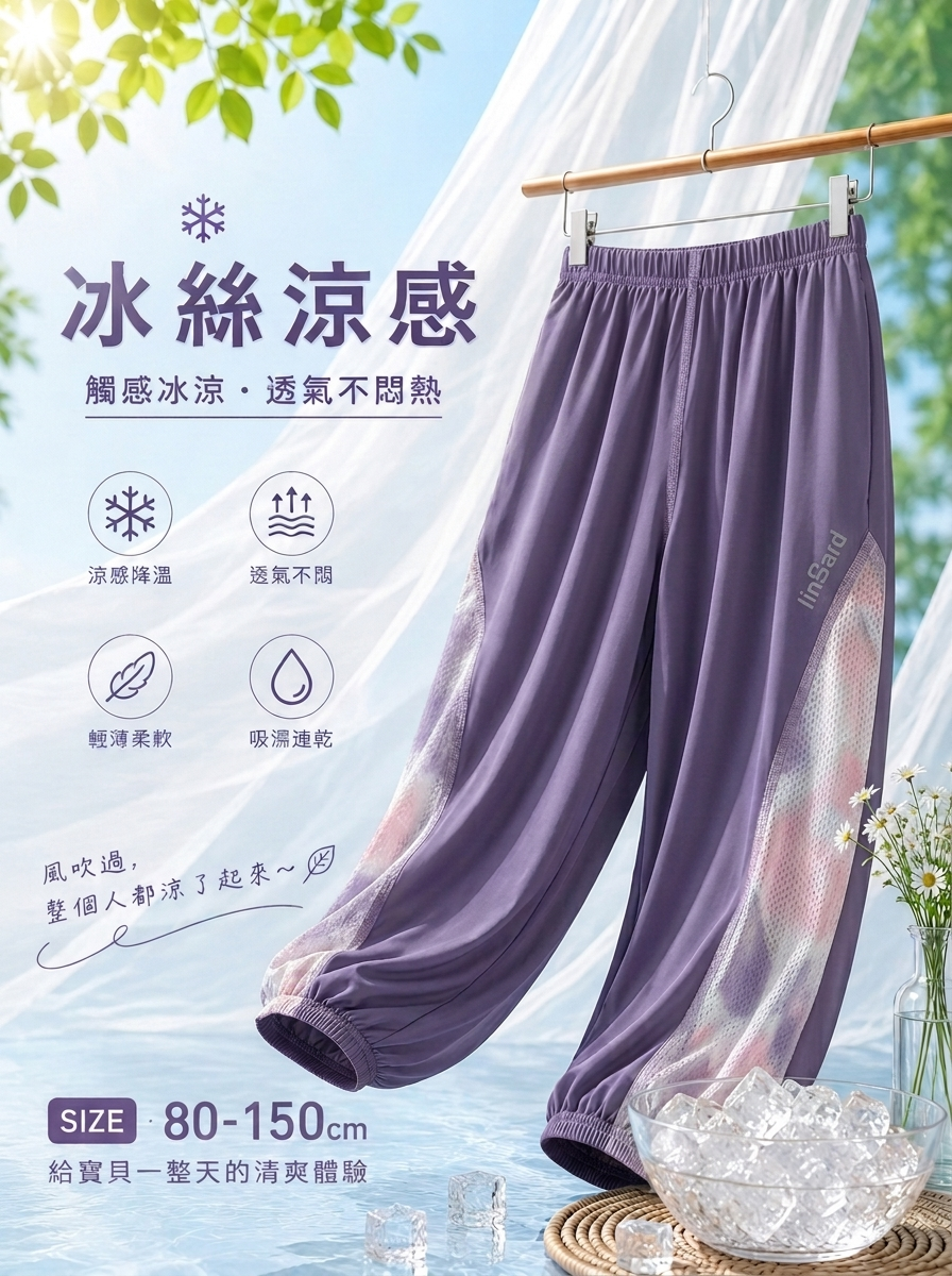 微風薰衣紫 涼感防蚊褲