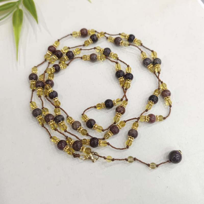 HKAG0607-046 血舒藍珀腰鏈 長約1.1m,珠子大小約6.5mm,尾珠約8.5mm -ss2604299220(連證書) (A46)