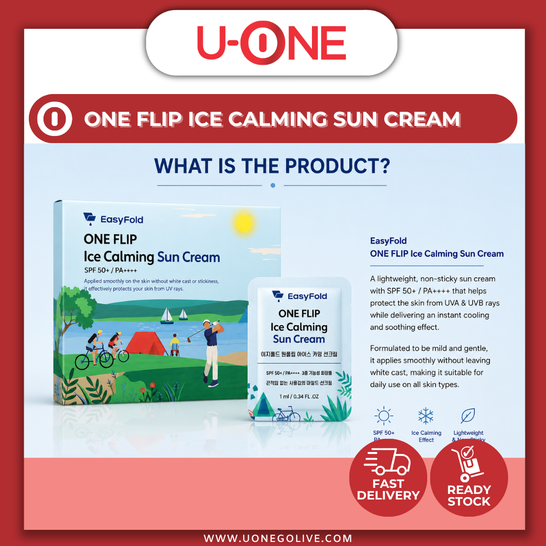 U-ONE | Korea | EASYFOLD | One Flip Ice Calming Sun Cream | spf50