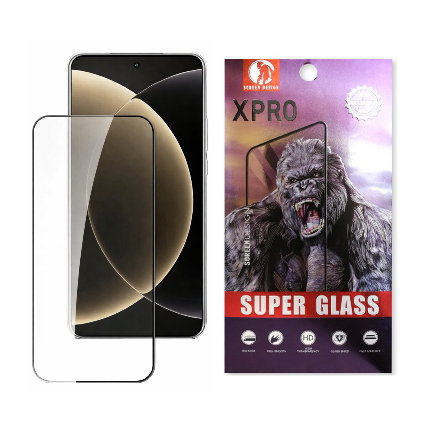 XPRO - 巨猩 Super Glass HD - Xiaomi Redmi POCO系列 高清防指紋高透光全屏鋼化玻璃保護貼