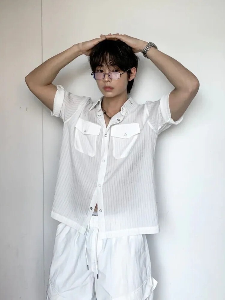 Look Hour Muscle Rolled-Up Short-Sleeve Shirt