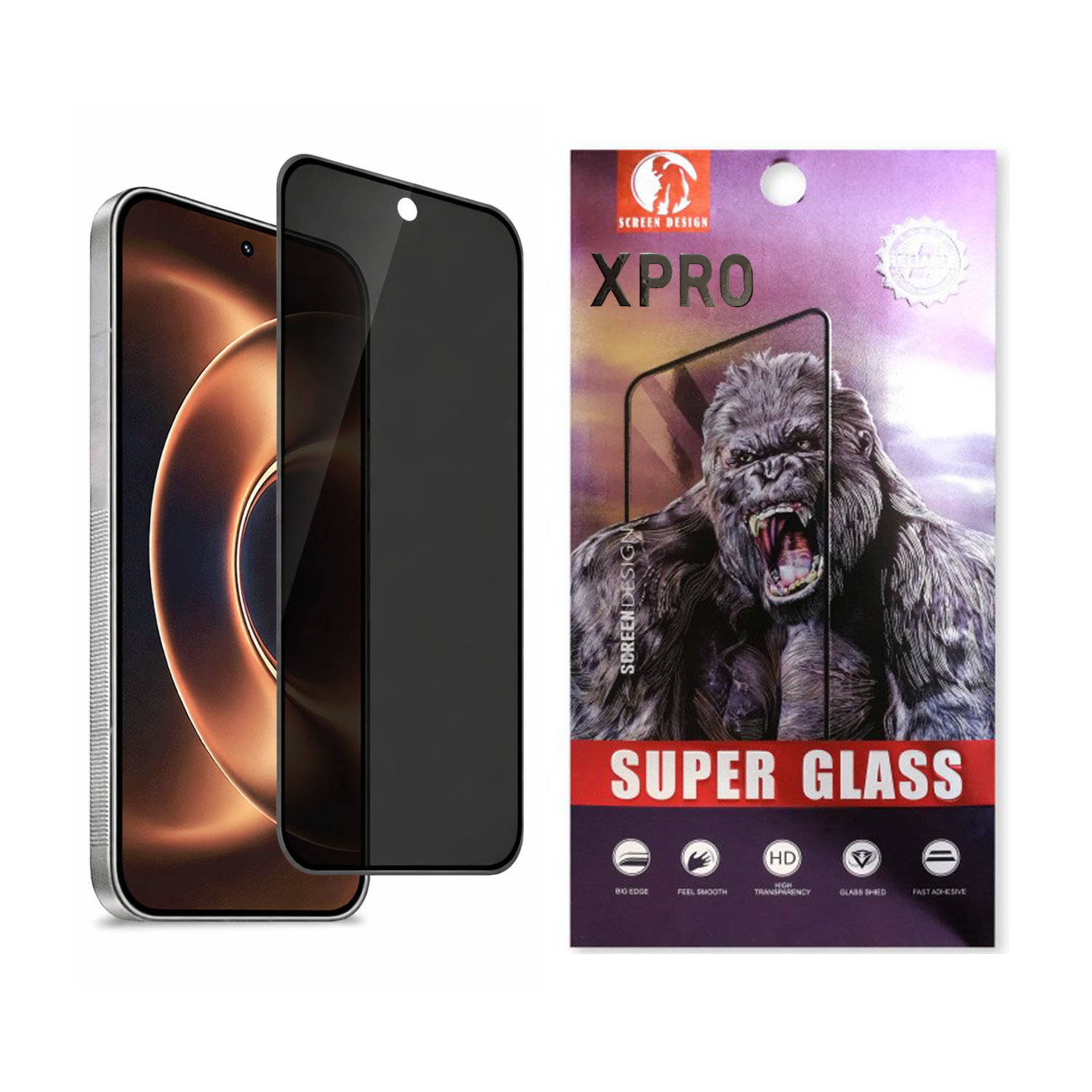 XPRO - 巨猩 Super Glass Privacy - Xiaomi Redmi POCO系列 防偷窺防指紋高透光全屏鋼化玻璃保護貼
