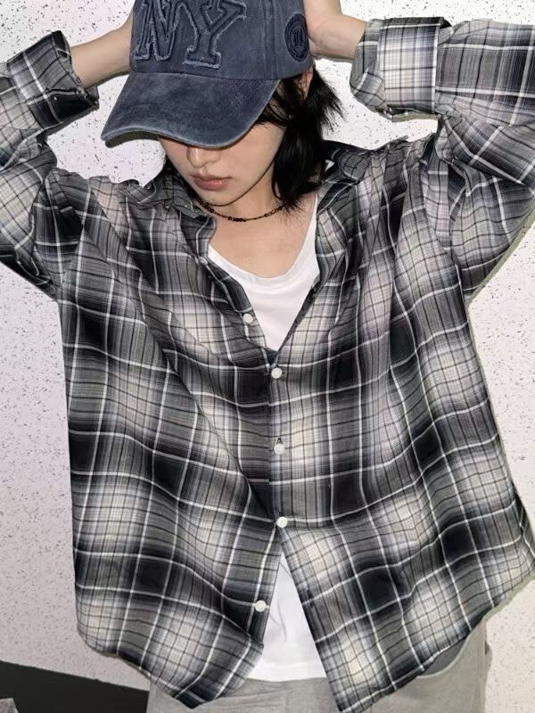 格仔長袖恤衫 GARMENTS-043S