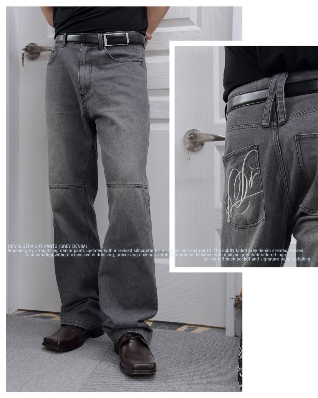 1dyLL｜1DS Denim Straight Pants (Grey Denim)