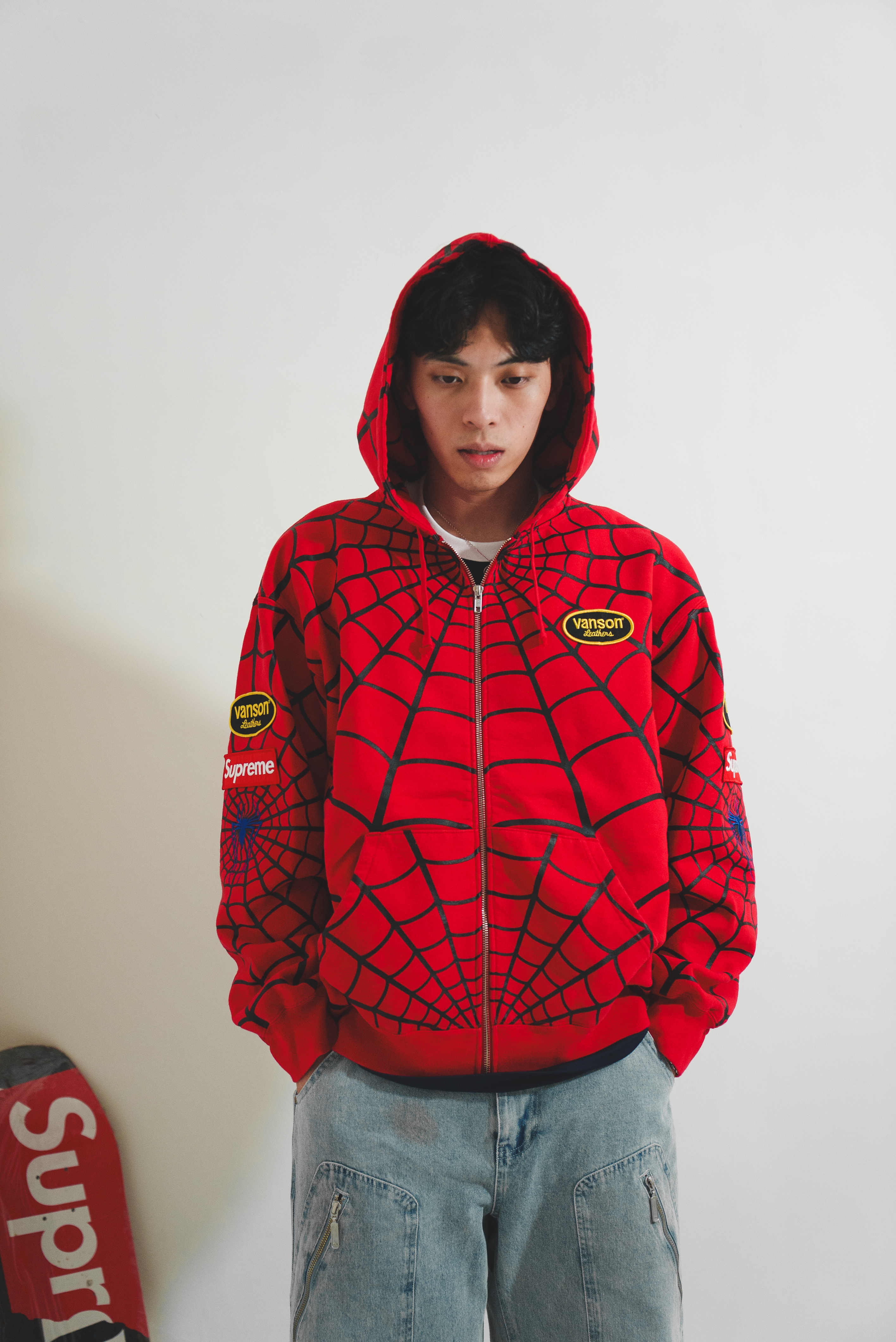【Focus Store】現貨秒發 Vanson Leathers® x Supreme SS26 Week14 Spider-Man Zip Up Hooded Sweatshirt 連帽拉鍊外套 兩色