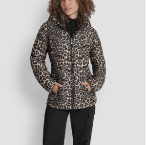 [S] DKNY LEOPARD LIGHTWEIGHT PUFFER JACKET, DL4MPR20-LEO (SD1839)