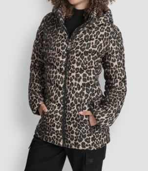 [S] DKNY LEOPARD LIGHTWEIGHT PUFFER JACKET, DL4MPR20-LEO (SD1839)