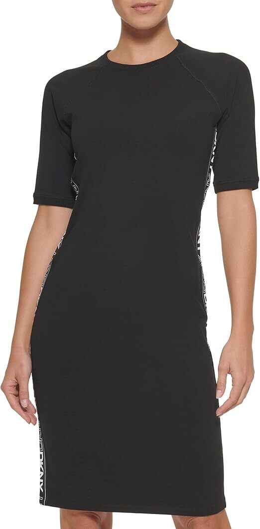 [S] DKNY BLACK LOGO JACQUARD DRESS, DJ5D9129-BLK (SD1844)