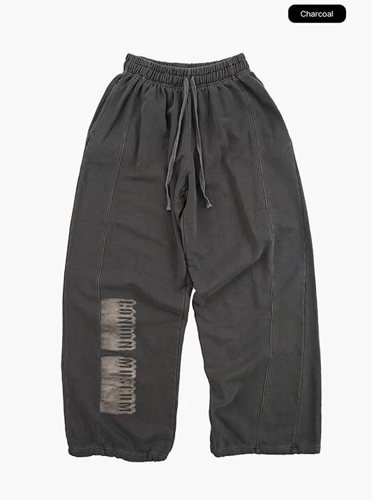 英文字可束腳鬆身運動褲 GARMENTS-090P