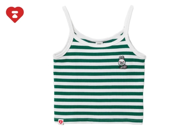 【APEE】BABY DOPPY BADGE STRIPE CAMISOLE