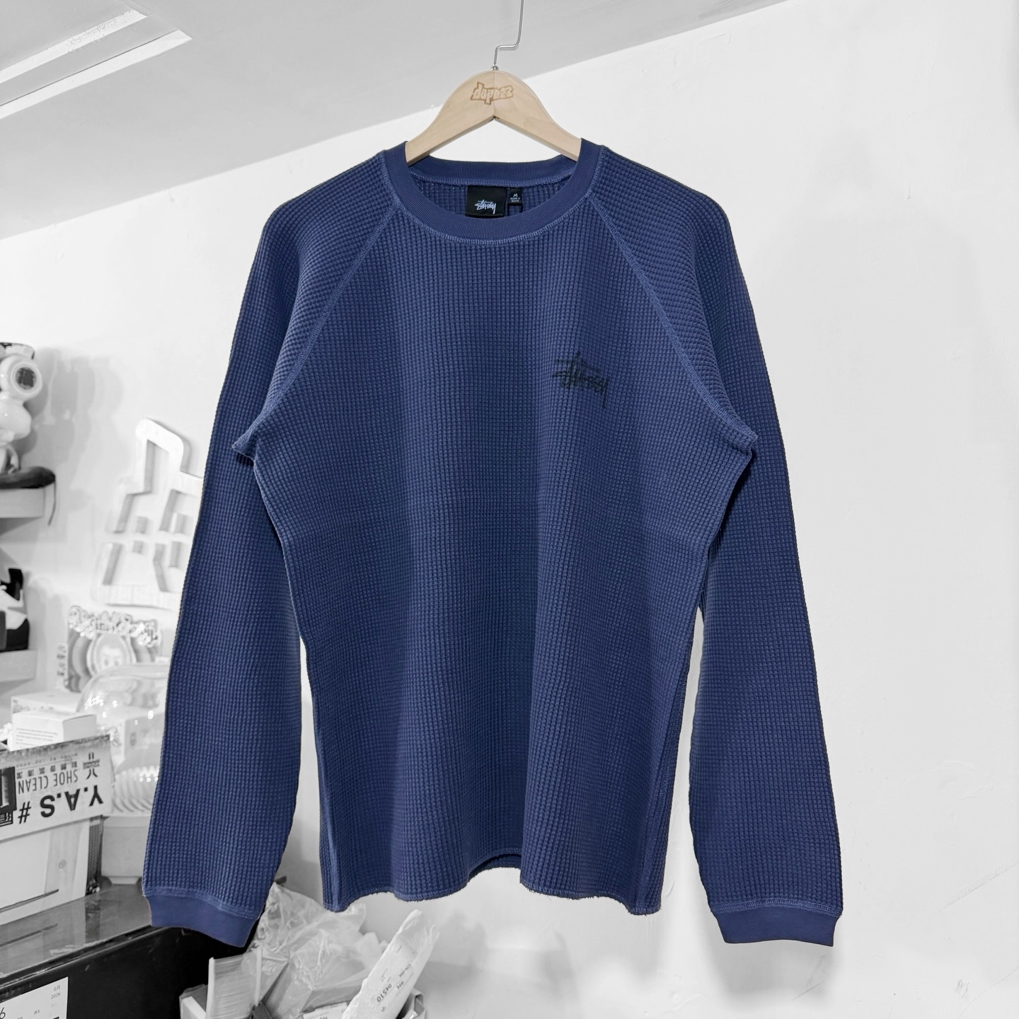 STUSSY BASIC STÜSSY THERMAL  Navy 華夫格長袖