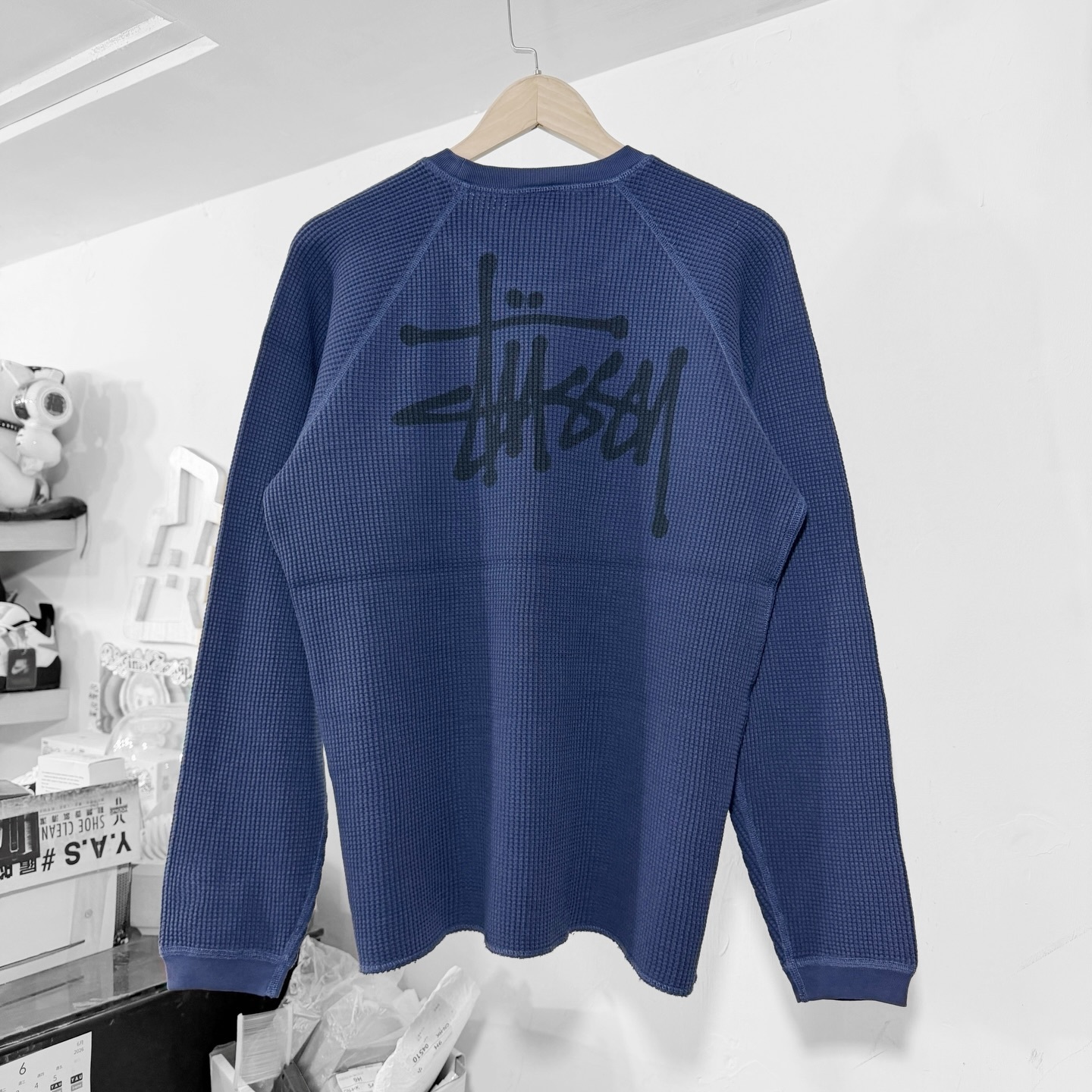 STUSSY BASIC STÜSSY THERMAL  Navy 華夫格長袖