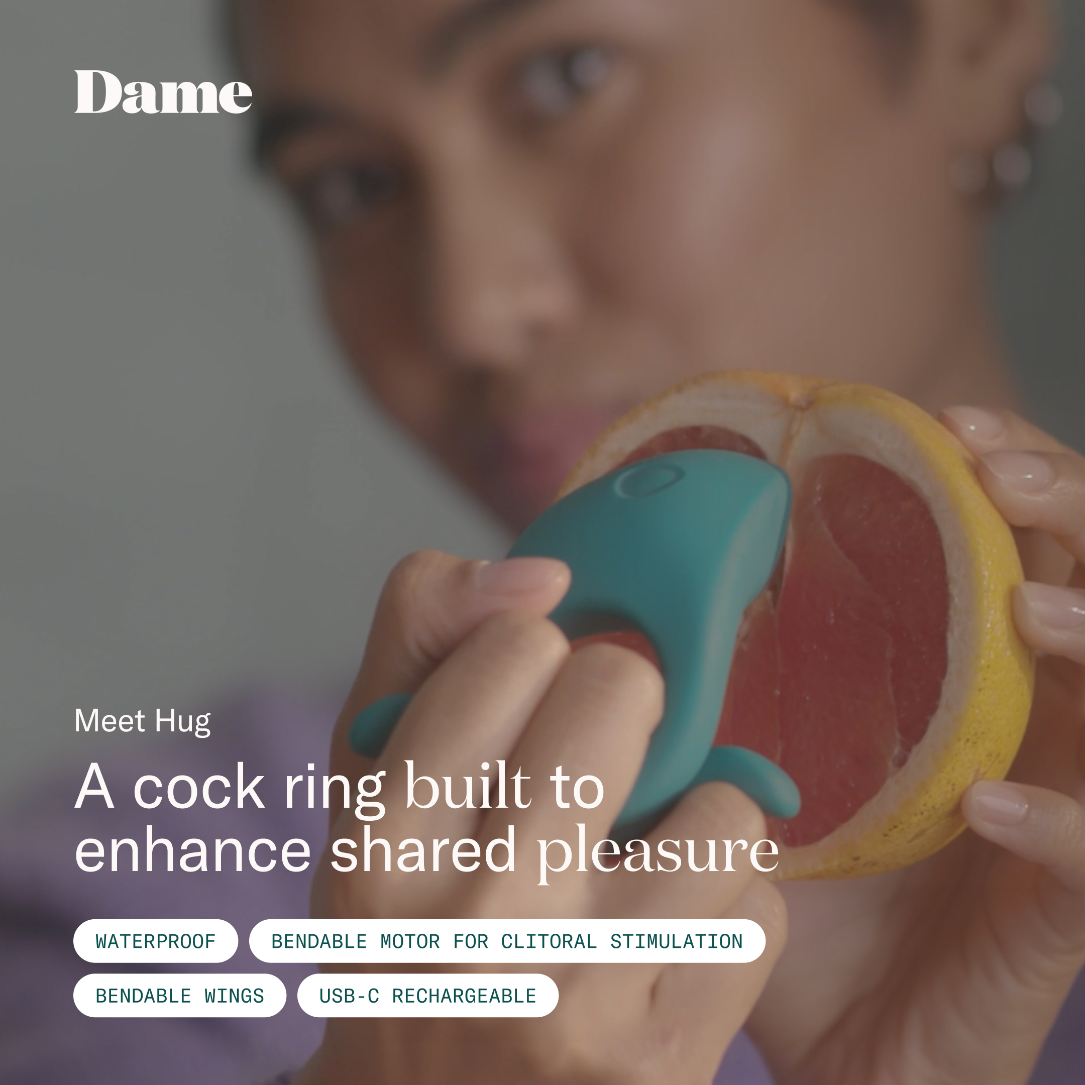 Dame Hug,dame,美國 dame,dame products,美國 dame products,情趣用品,情趣玩具,陰莖環,震動環,震動陰莖環,屌環,精力環