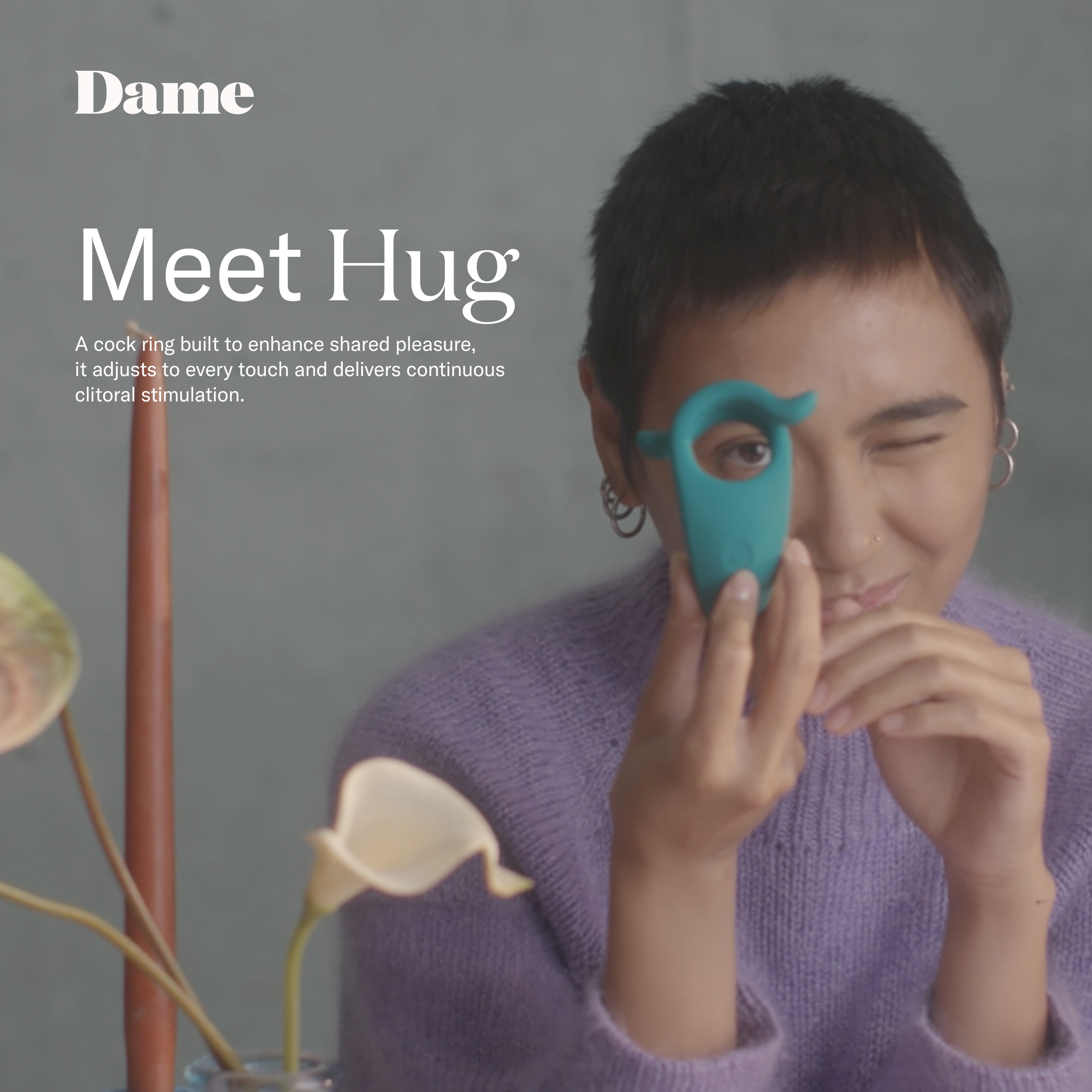 Dame Hug,dame,美國 dame,dame products,美國 dame products,情趣用品,情趣玩具,陰莖環,震動環,震動陰莖環,屌環,精力環