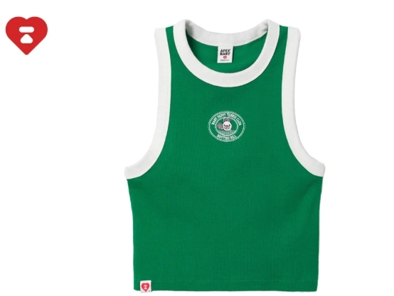 【APEE】BABY DOPPY EMBROIDERY CROP TANK TOP