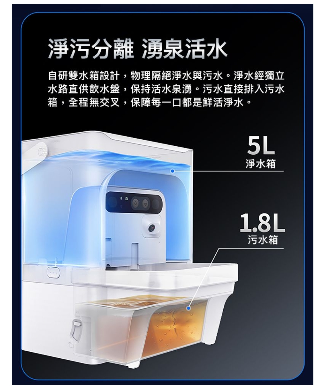 PETKIT - Eversweet Ultra AI鏡頭智能飲水機 (實時影像/淨污分離/自動沖換/5L容量)