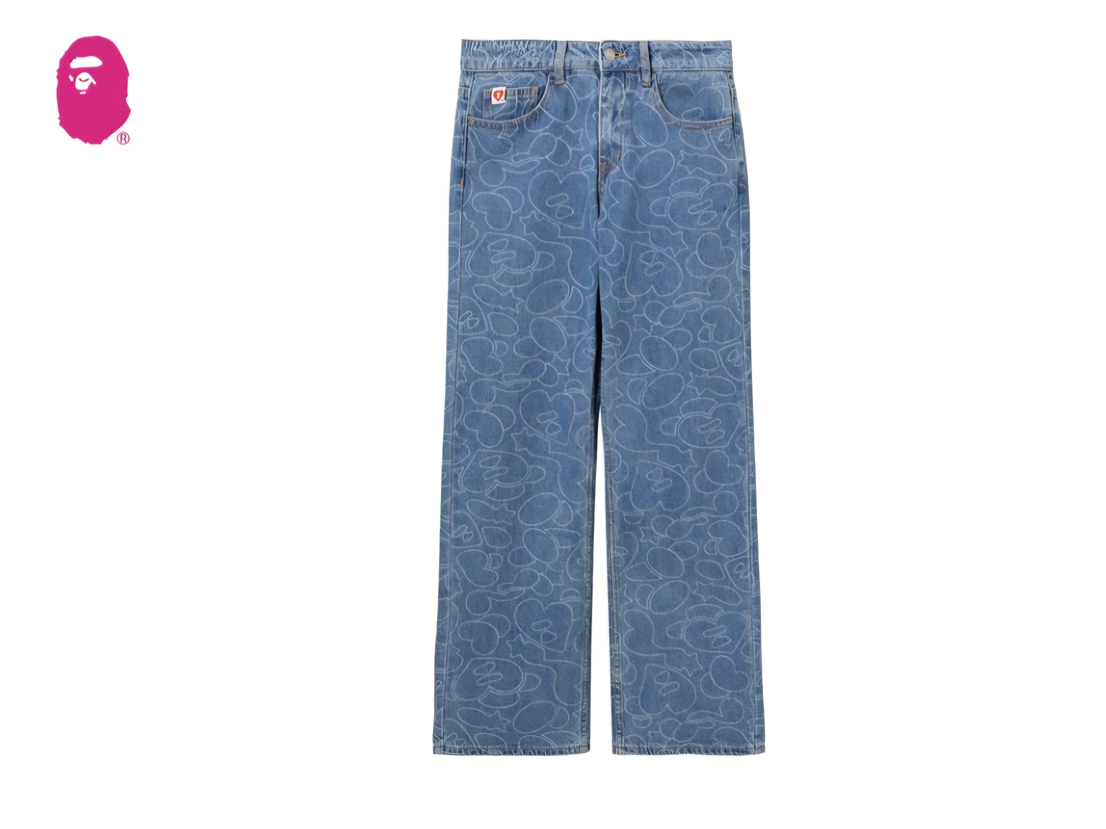 【APEE】CAMO WASHED STRAIGHT CUT JEANS