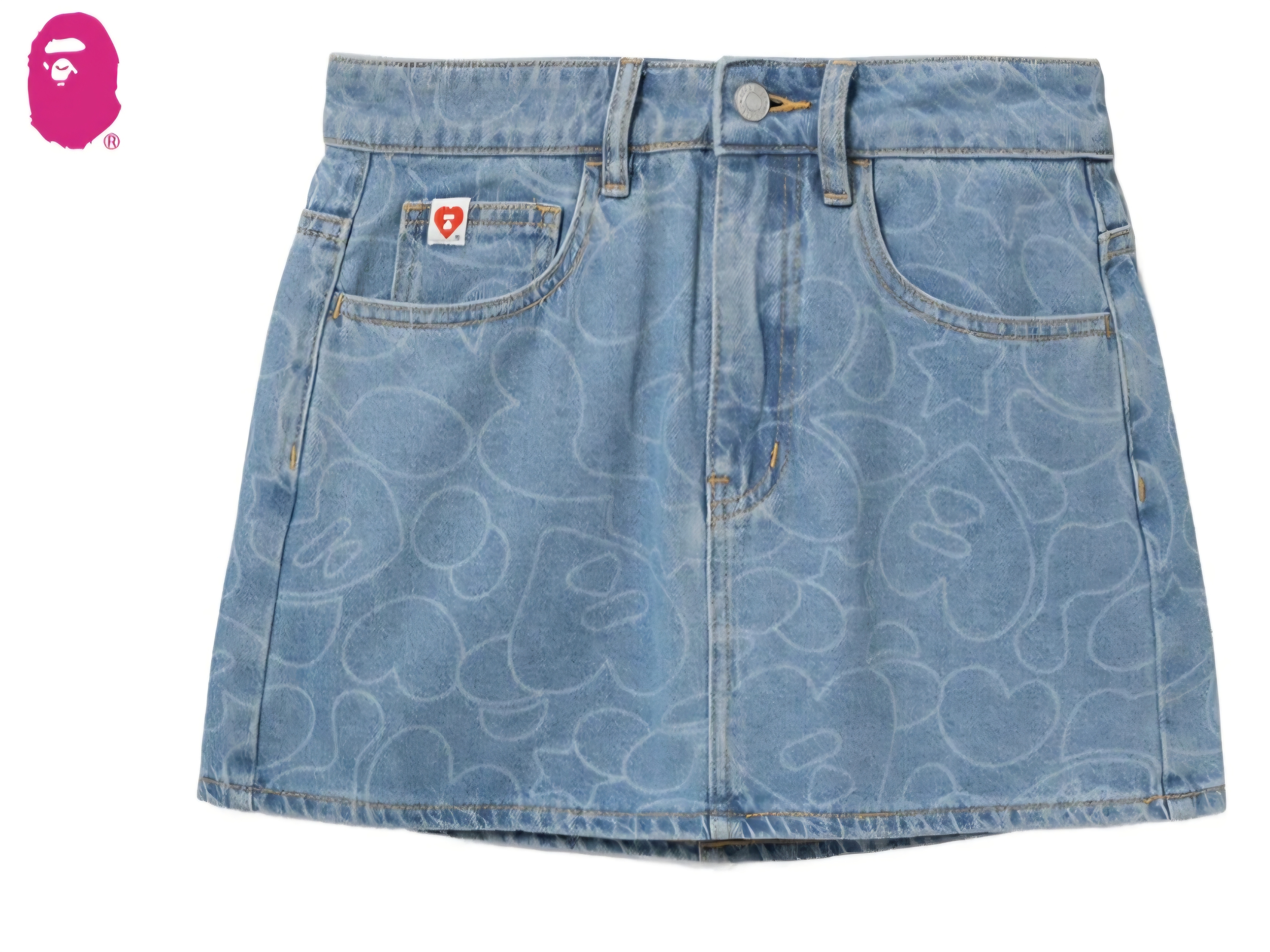 【APEE】CAMO WASHED DENIM SKIRT