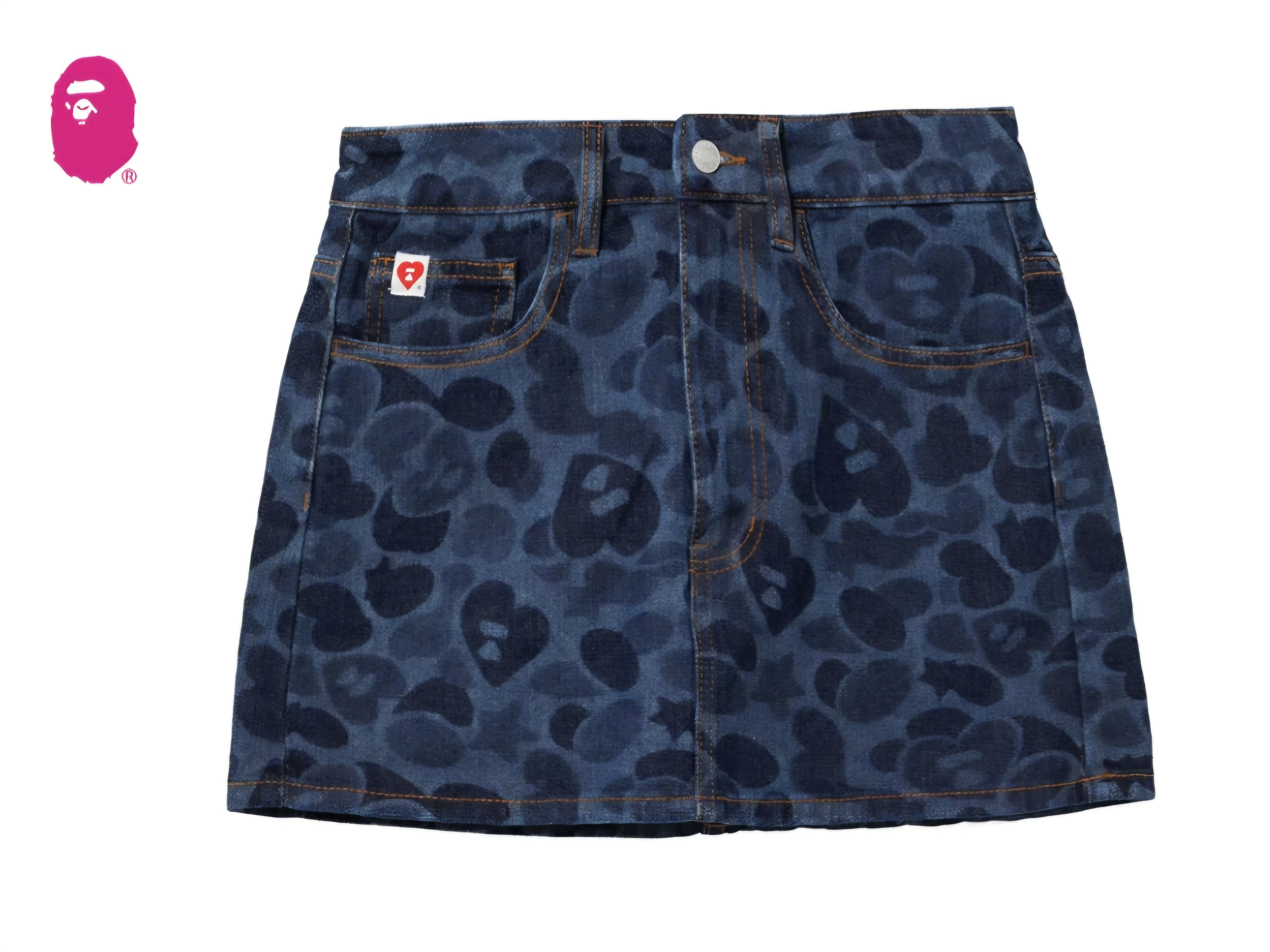 【APEE】EMBOSSED CAMO DENIM SKIRT