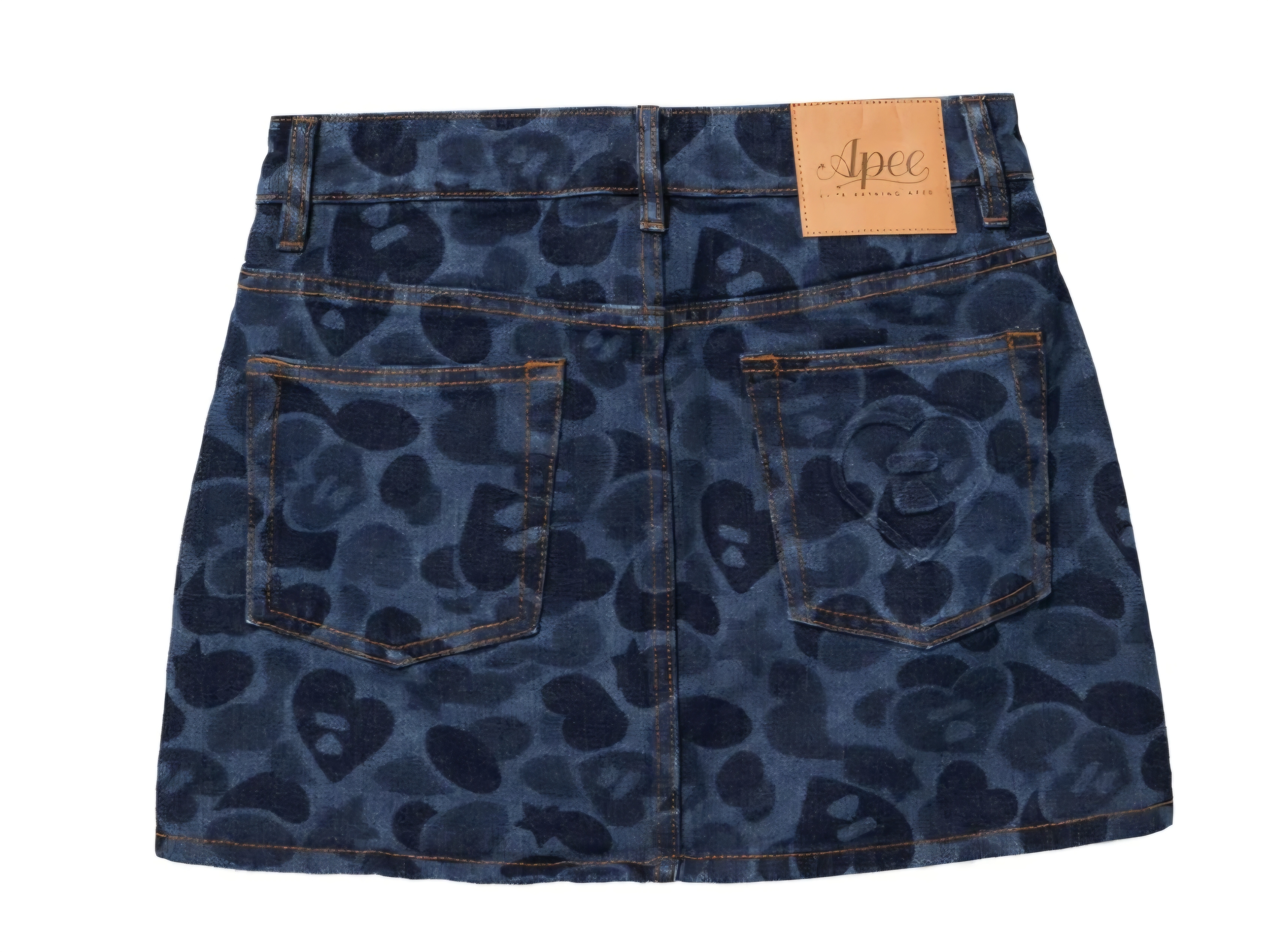 【APEE】EMBOSSED CAMO DENIM SKIRT