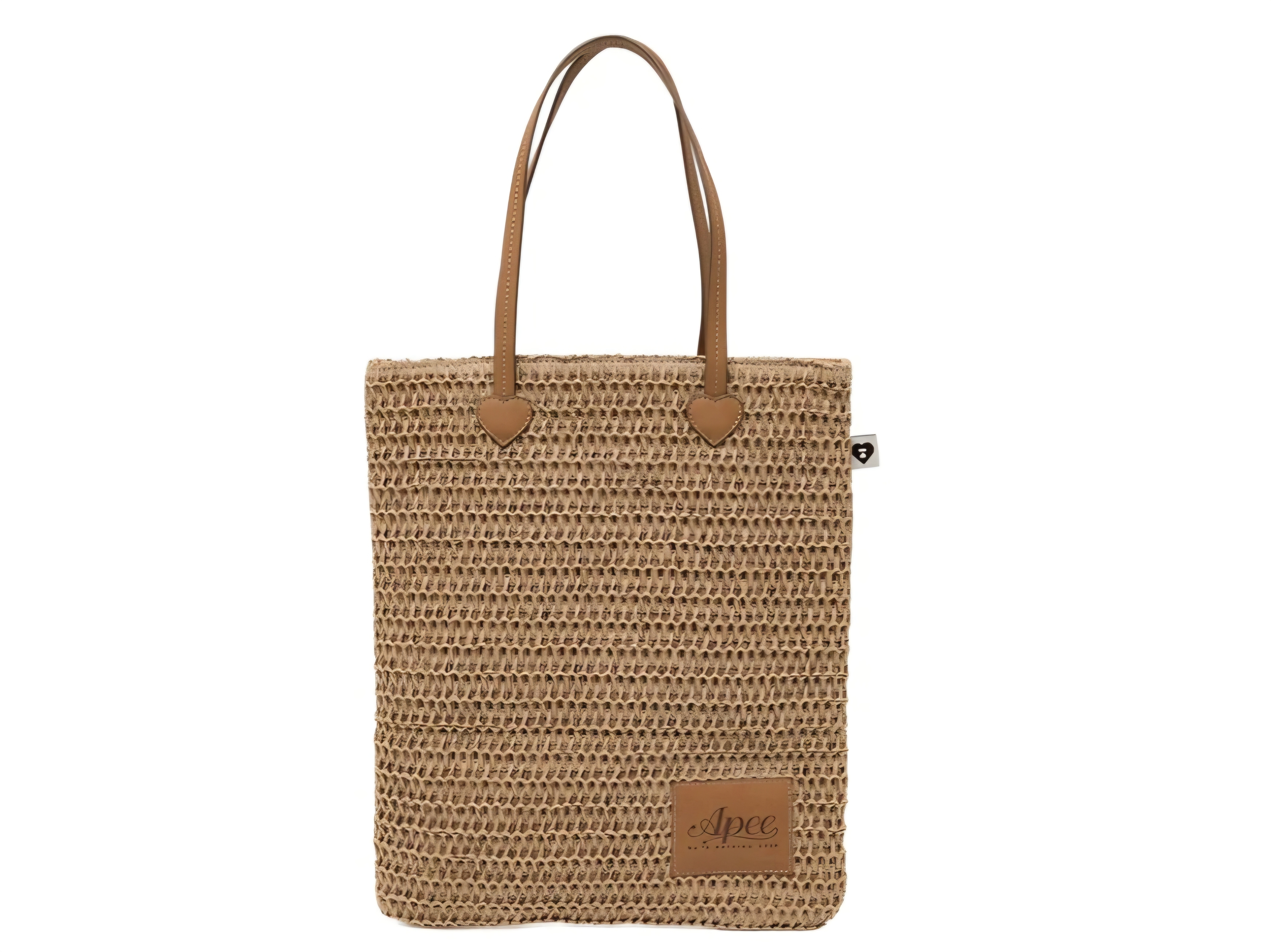 【APEE】HEART BADGE WEAVING TOTE BAG