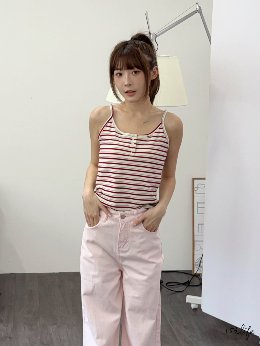 A28🇰🇷厚磅條紋前開釦質感背心(2色)
