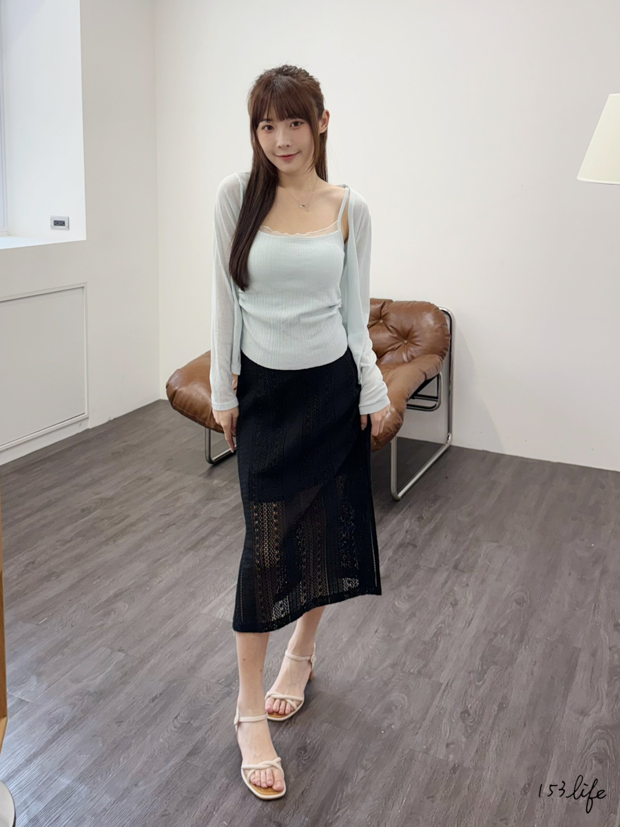 A23🇰🇷拼接蕾絲bra背心外套2件組(3色)