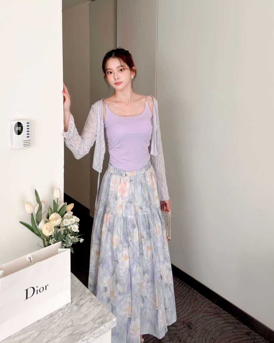 LINA LINA日常提案純色側抓皺造型BRA TOP-薰衣紫