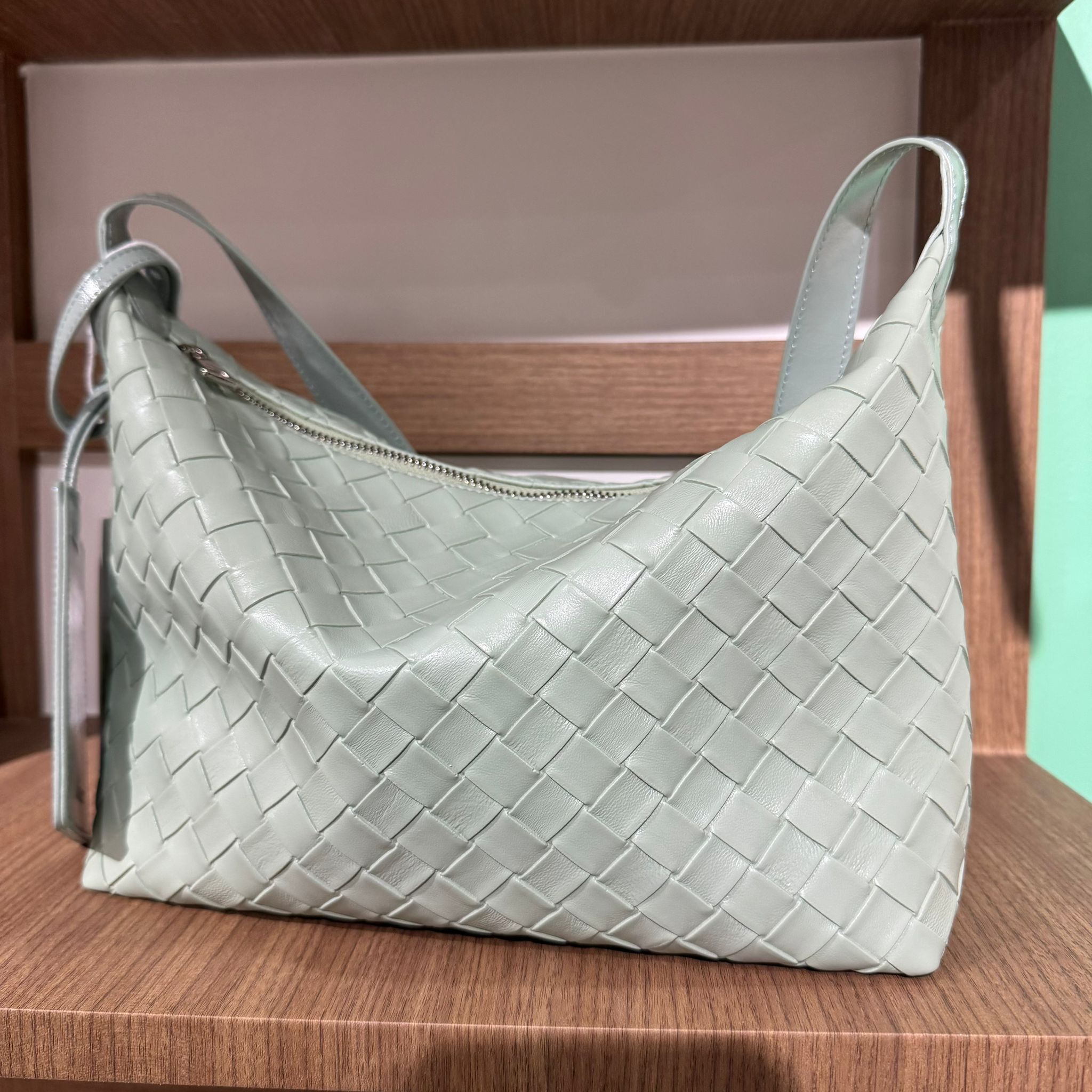 KOR-CCG0607-376 ANC WEAVING MESH MINI BAG_GREEN (A77)