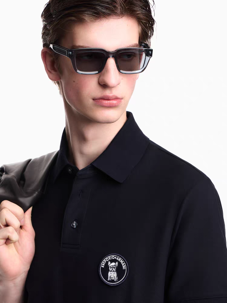 Armani 小狗徽章logo 短袖polo