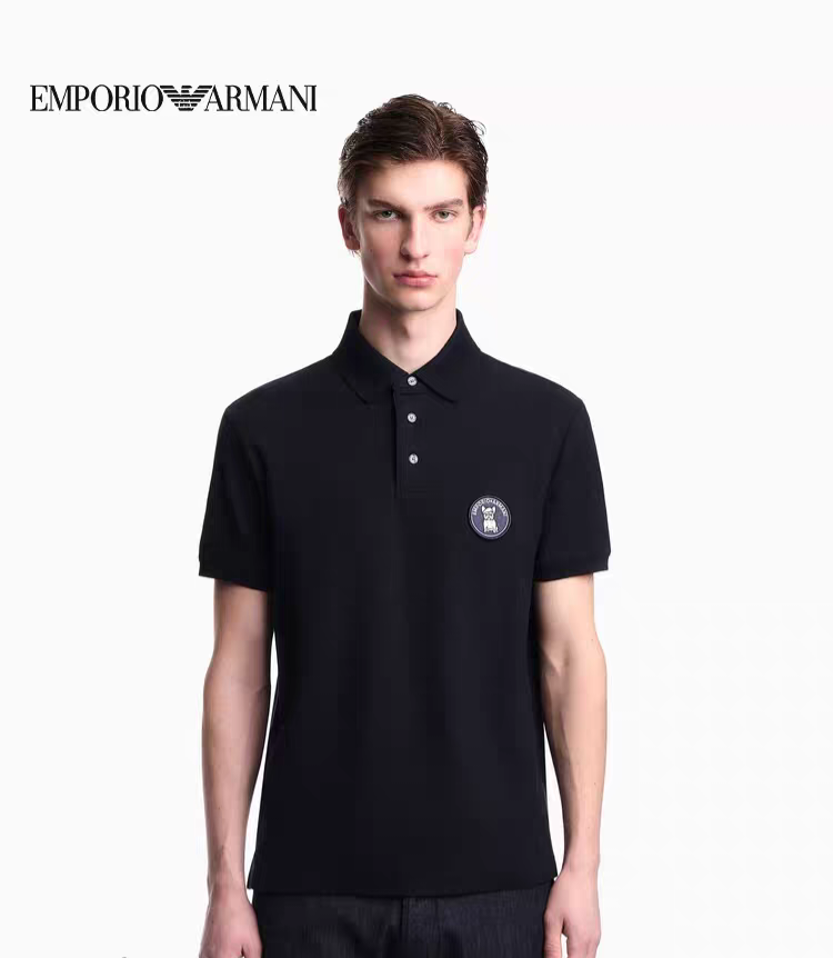 Armani 小狗徽章logo 短袖polo