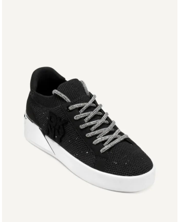 [S] DKNY BLACK/NICKEL MALLORY LACE UP SNEAKER, K4500446-BLK/NICKEL [FINAL SALE] (SD1772)