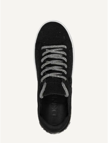 [S] DKNY BLACK/NICKEL MALLORY LACE UP SNEAKER, K4500446-BLK/NICKEL [FINAL SALE] (SD1772)