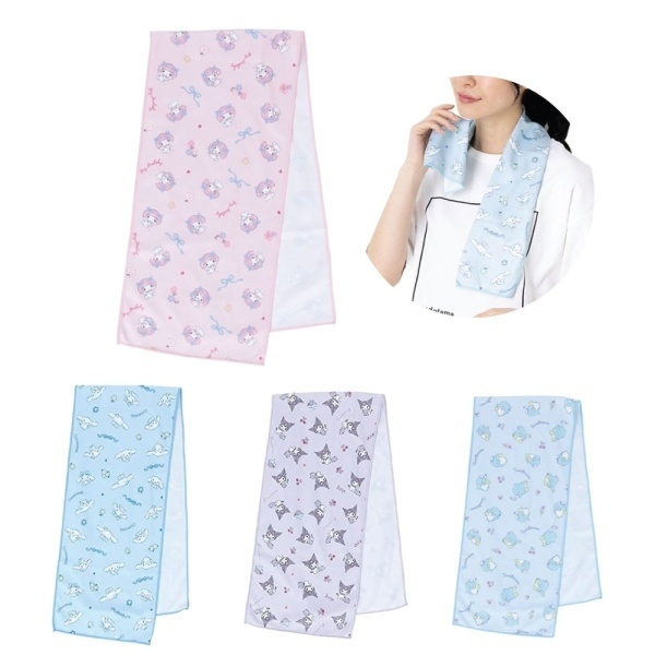 日版Sanrio 粉色冷感毛巾連收納袋