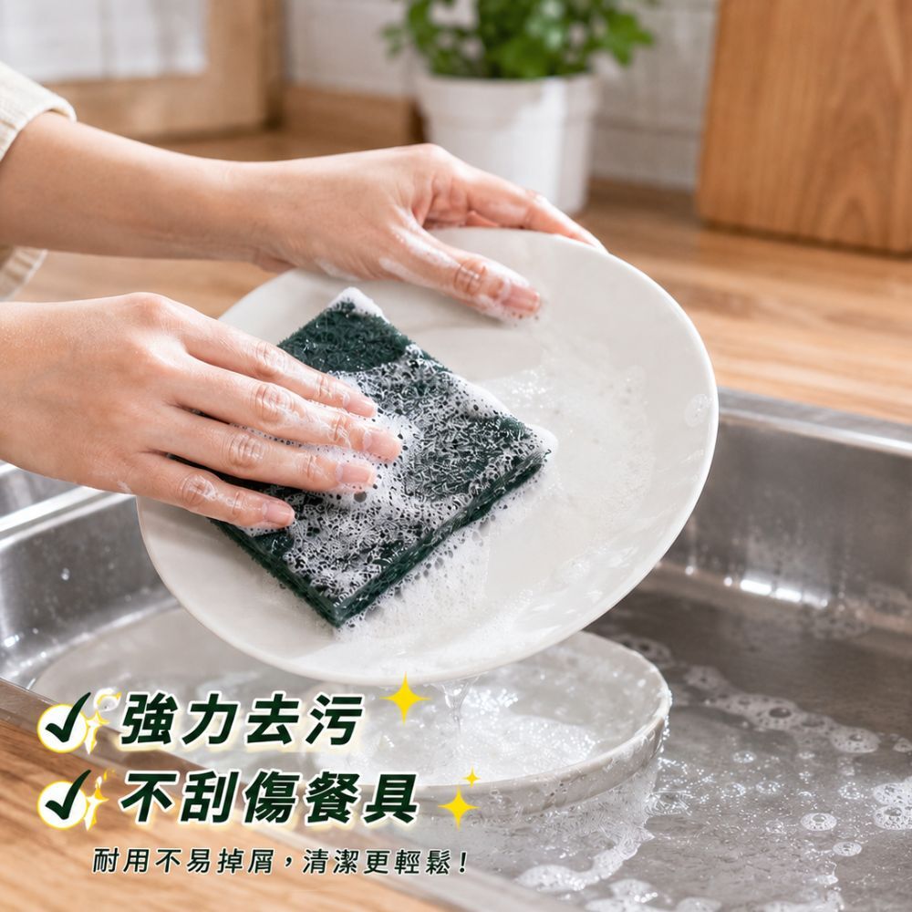 台利大綠菜瓜布2入｜爐具專用菜瓜布 去污菜瓜布 廚房清潔 洗碗海綿 清潔刷鍋 不傷餐具【輕鬆購五金百貨】