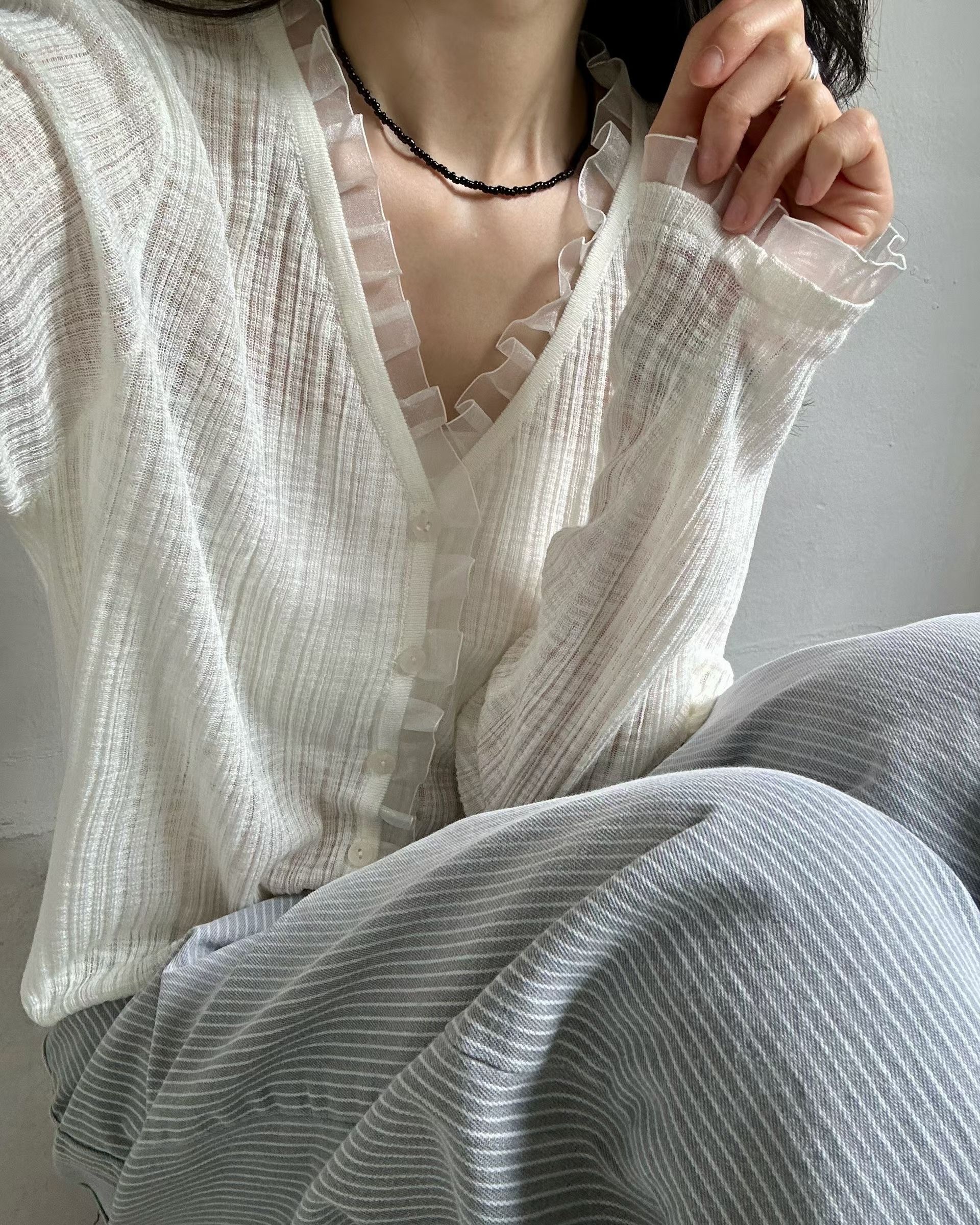薄紗滾邊小外套(2色)