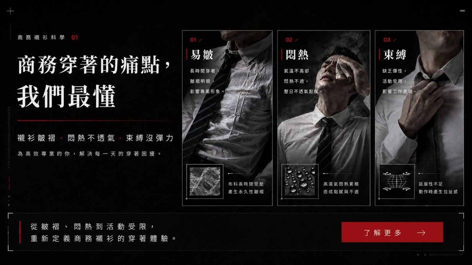 衣十五商務襯衫穿著痛點分析：解決男性易皺、悶熱與束縛的困擾