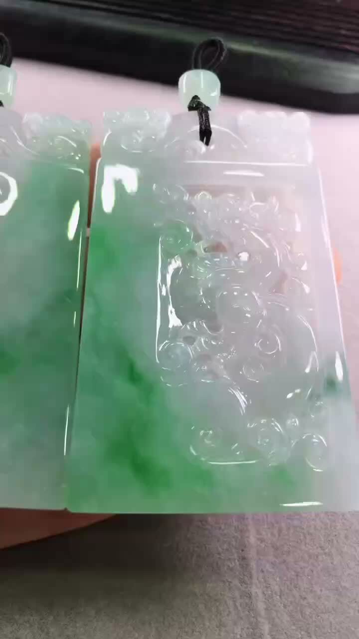 翡翠龍鳳呈祥一對,天然翡翠A玉, 緬甸玉, Jade, Jadeite