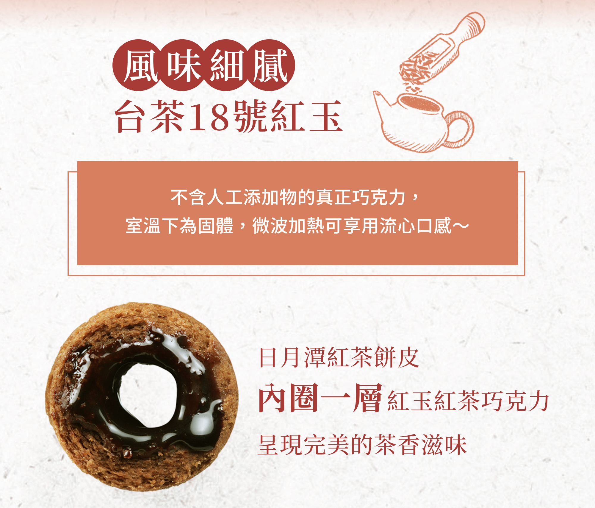 紅茶巧克力的內餡可以加熱吃,會有不同的風味。
