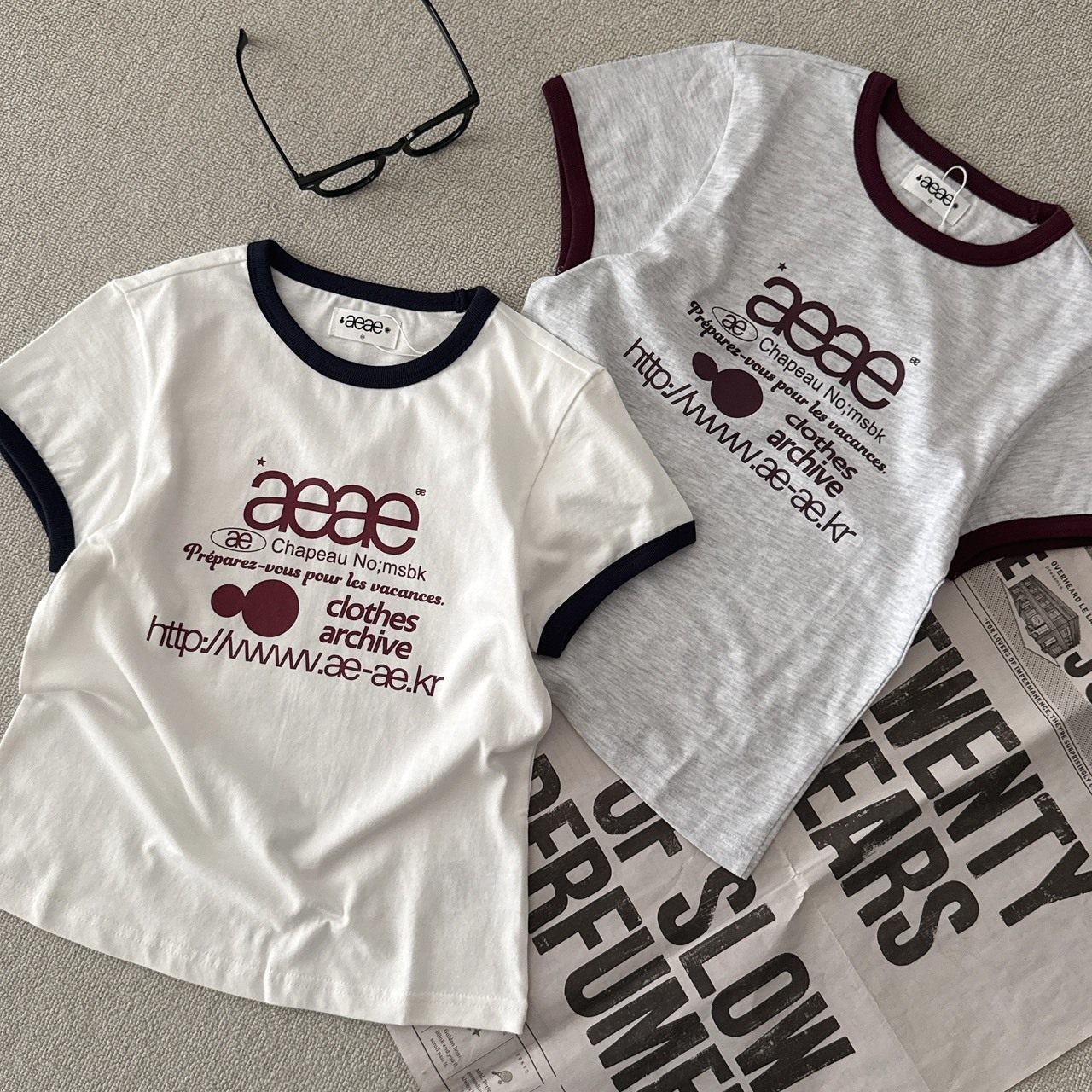 （現貨）韓牌 aeae WEB LOGO 短T 滾邊款 AE46SWTS002