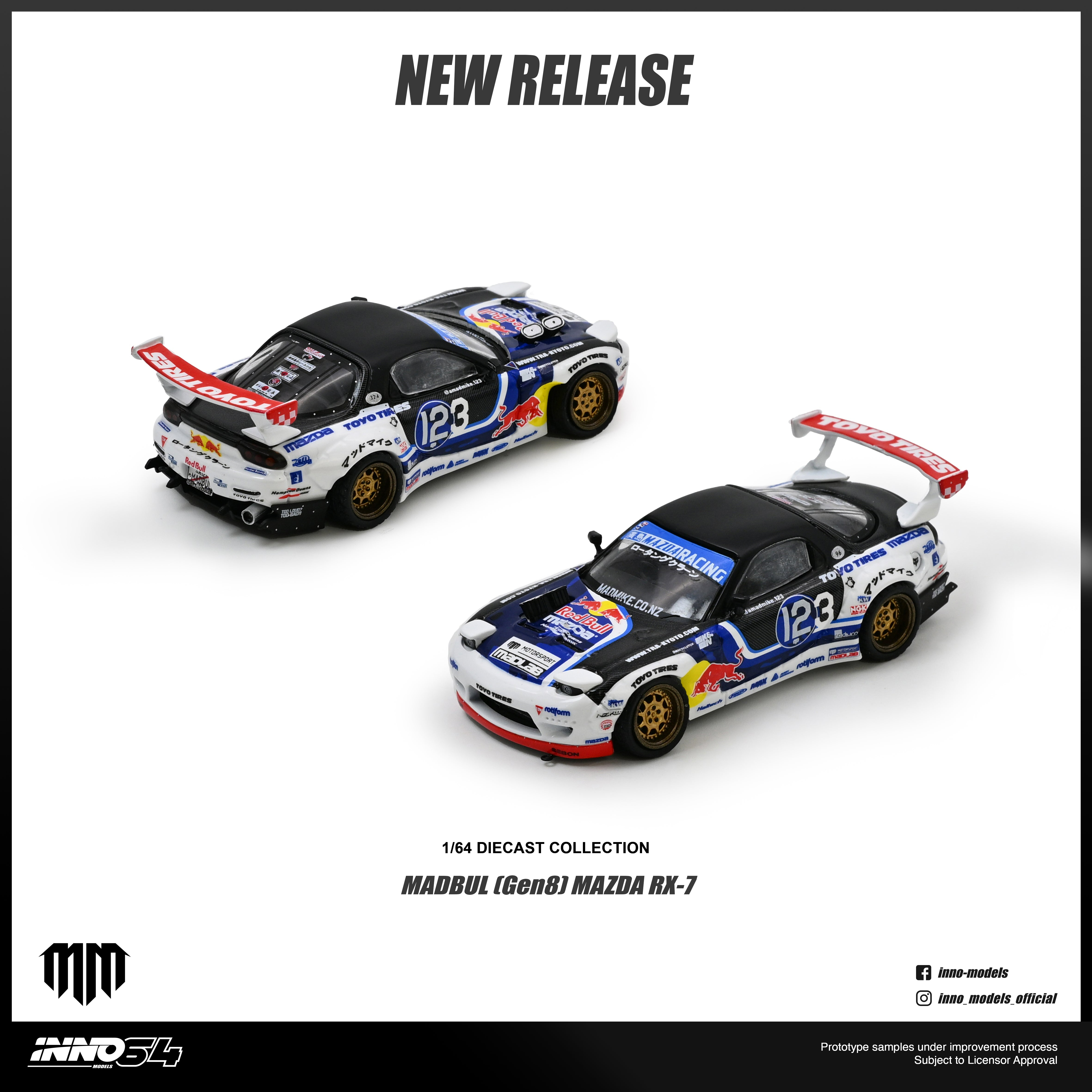 [預訂] INNO 1/64 - 馬自達MAZDA RX-7 MAD MIKE "MADBUL Gen8"