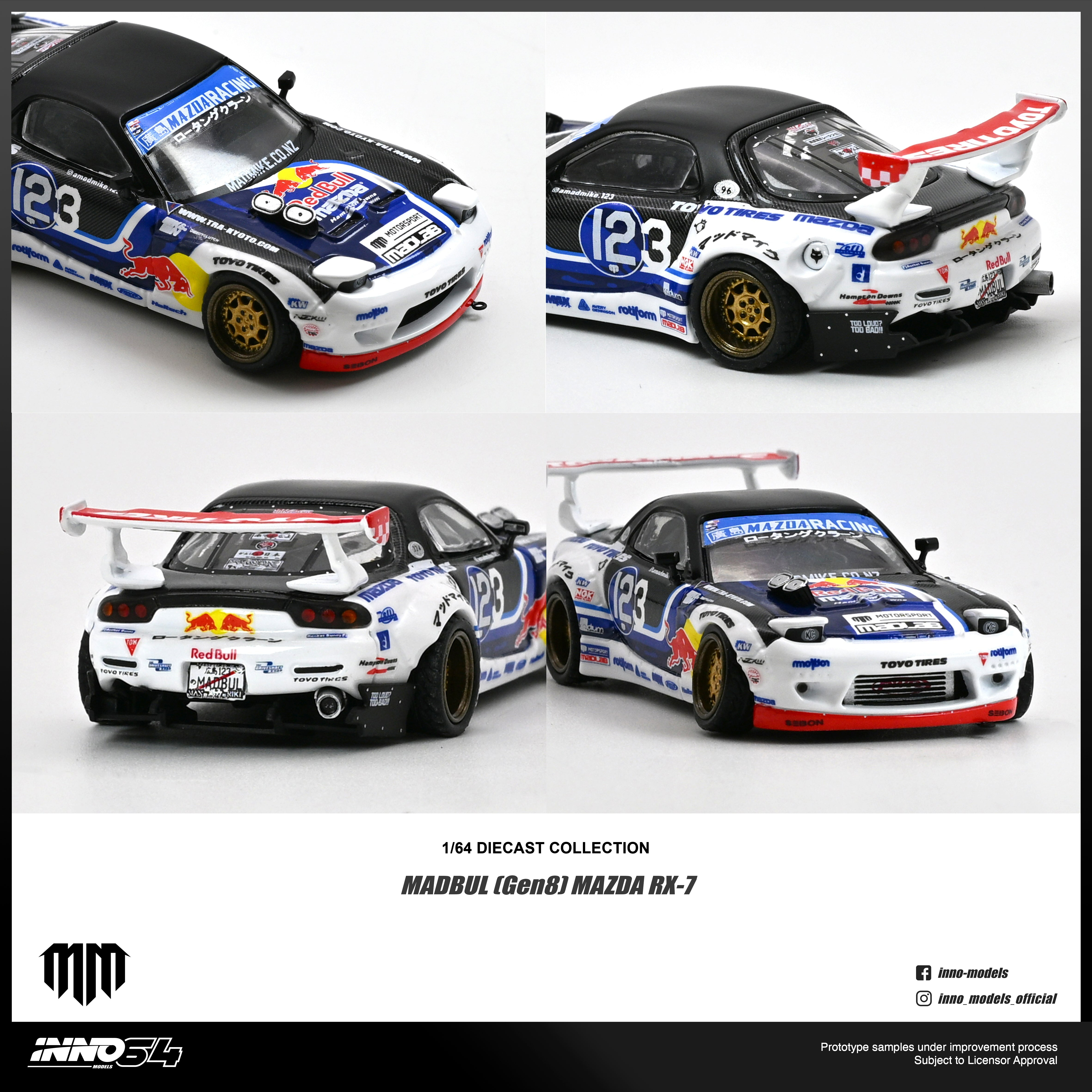 [預訂] INNO 1/64 - 馬自達MAZDA RX-7 MAD MIKE "MADBUL Gen8"
